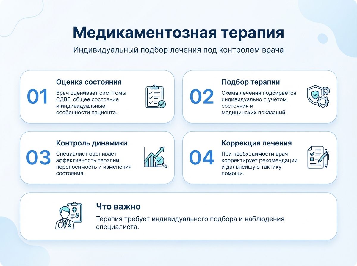 Лечение СДВГ в Бугульме у детей и взрослыхинфографика